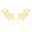 Brinco Ear Cuff Asa Lisa 6.5 cm Banhado a Ouro 18K