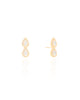 Brinco Gota Dupla Cravejada Cristal Banhado a Ouro 18K