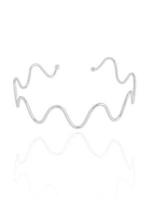 Bracelete Ondas 1.2 cm Ródio Branco