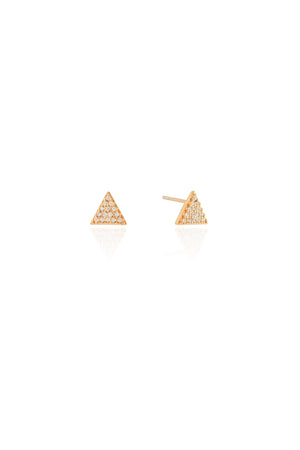 Brinco Triângulo Cravejado Cristal Banhado a Ouro 18K