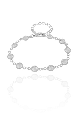 Pulseira Pontos de Luz Cristal 7 mm Ródio Branco