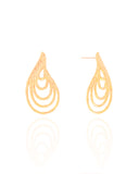 Brinco Gota Filetes Torcidos Banhado a Ouro 18K