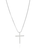 Gargantilha Veneziana com Pingente Cruz Palito Cravejada Cristal - 45 cm