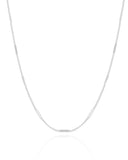 Choker Grumet Plaquinhas Achatadas 2 mm Ródio Branco