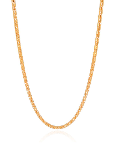 Colar Malha Oca 3 mm Banhado a Ouro 18K - 45 cm