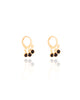 Brinco Argola Pontos de Luz Pretos Banhado a Ouro 18K