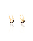 Brinco Argola Pontos de Luz Pretos Banhado a Ouro 18K