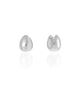 Brinco Argola Click Gota Lisa 1.8 cm Ródio Branco