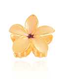 Presilha Flor Bege Com Lilás Banho Dourado