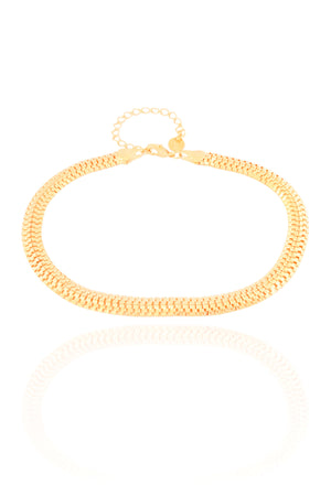 Pulseira Masculina Lacraia 6 mm Banhado a Ouro 18K