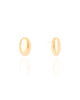 Brinco Oval Liso 1.7 cm Banhado a Ouro 18K