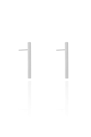 Brinco Palito Reto 2.5 cm Ródio Branco