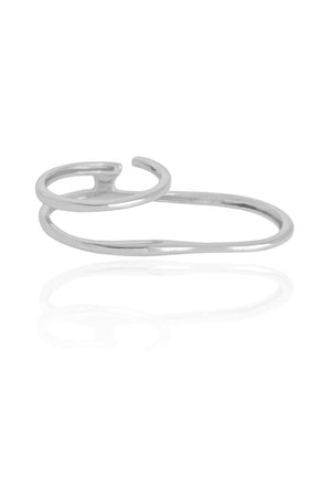 Anel Duplo Filetes Tamanho 18 Ródio Branco