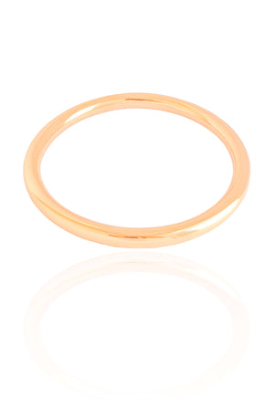 Bracelete Redondo Tubo Liso Fechado Banhado a Ouro 18K