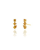 Brinco Ear Cuff Trio Pontos de Luz Citrino Nude