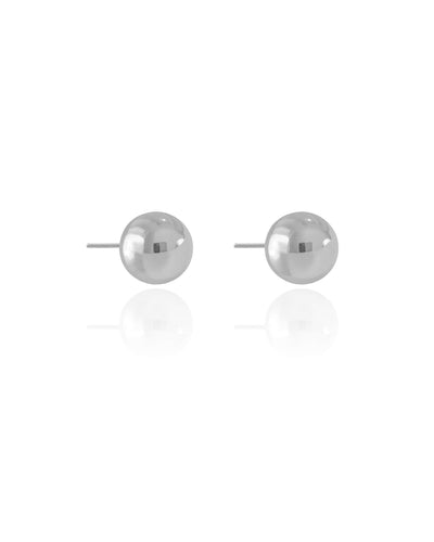Brinco Bola Lisa 12 mm Ródio Branco