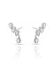 Ear Cuff Cristal Cravejado com Gota Pendente
