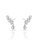 Ear Cuff Cristal Cravejado com Gota Pendente