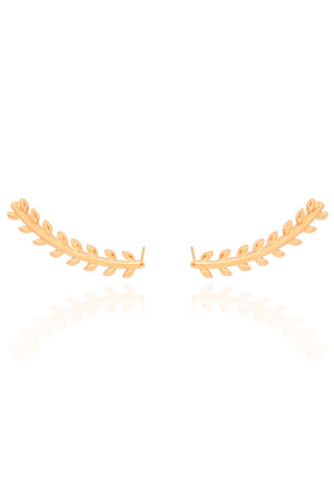 Ear Cuff Folhas 2.8 cm Banhado a Ouro 18K