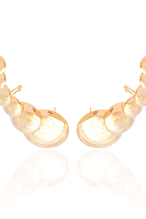 Ear Cuff Bolas Achatadas Banhado a Ouro 18K