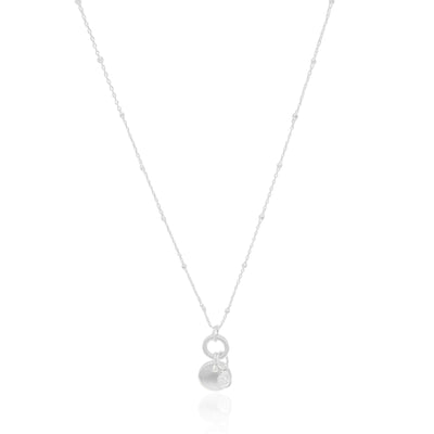 Gargantilha Pingente Redondo com Ponto de Luz Ródio Branco