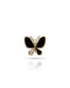 Broche Borboleta Esmaltado Preto com Detalhes Cravejado Cristal