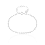 Pulseira Plaquinhas Redondas Achatadas Ródio Branco