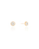 Brinco Ponto de Luz Cristal Detalhado 7 mm Banhado a Ouro 18K