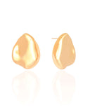 Brinco Orgânico Liso 3.2 cm Banhado a Ouro 18K