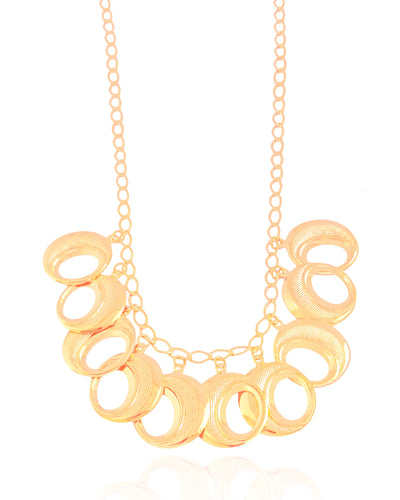 Colar Elos Texturizados 4 mm Banhado a Ouro 18K - 50 cm