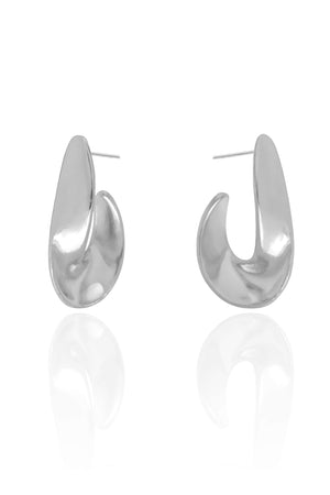 Brinco Argola Torcida 3.1 cm Ródio Branco
