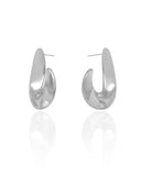 Brinco Argola Torcida 3.1 cm Ródio Branco