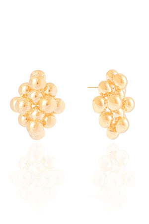 Brinco Bolinhas Lisas Banhado a Ouro 18K
