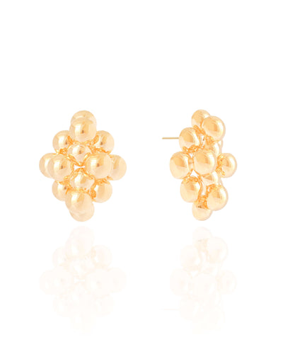 Brinco Bolinhas Lisas Banhado a Ouro 18K
