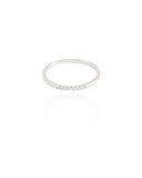 Anel Liso Cravejado Cristal Tamanho 18 Ródio Branco