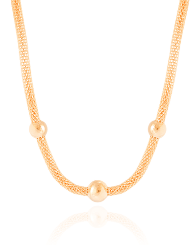 Choker Detalhada com Bolas Banhado a Ouro 18K - 37 cm