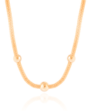 Choker Detralhada com Bolas Banhado a Ouro 18K