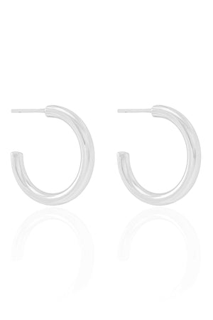 Brinco Argola Tubo Liso 2.2 cm Ródio Branco