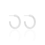 Brinco Argola Tubo Liso 2.2 cm Ródio Branco