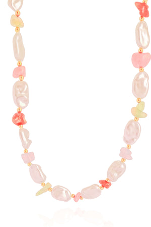 Choker Colorida Pérolas Barrocas Banhado a Ouro 18K