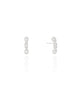 Ear Hook Geométrico Cristal Ródio Branco