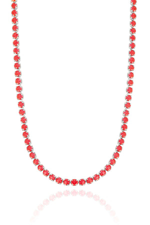 Choker Riviera Fuchsia 3 mm Ródio Branco