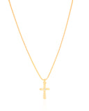 Gargantilha Veneziana Cruz Ponto de Luz Cristal Banhado a Ouro 18K - 40 cm