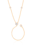 Gargantilha Gravata Elos Pontos de Luz Cristal Banhado a Ouro 18K - 50 cm