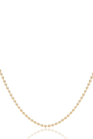 Gargantilha Longa Bolinhas 2 mm Banhado a Ouro 18K
