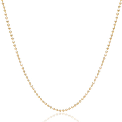 Colar Longo Bolinhas 2 mm Banhado a Ouro 18K - 80 cm
