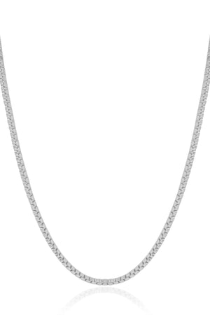 Gargantilha Veneziana 2 mm Ródio Branco