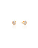 Brinco Ponto de Luz Cristal Banhado a Ouro 18K