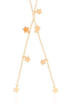 Gravata Elos Americanos Estrelas Lisas Banhado a Ouro 18K - 45 cm