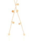 Gravata Elos Americanos Estrelas Lisas Banhado a Ouro 18K - 45 cm